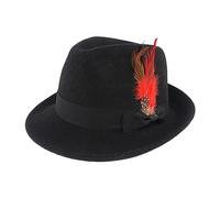Qsvbeeqj Fedora Cappello a cilindro nero a tesa corta Dress Up Cappello da cowboy sorpresa fidanzato padre zio casual Fedora cappelli per uomo, Nero, taglia unica