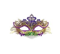 Qsvbeeqj Festa in maschera veneziani costume di Halloween Mardi Gras Party con bastone per donne uomini regali mascherata per coppie donne e uomini con