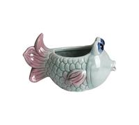 Qsvbeeqj Fioriera per pesci in ceramica fatta a mano, per piante grasse domestiche, decorazione per interni, accessori da giardino, vaso in ceramica traspirante