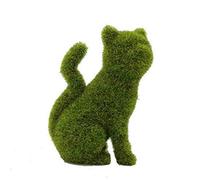 Qsvbeeqj Floccaggio verde dell'erba di simulazione per il cucciolo di animale artificiale figurine Orname erba verde affollamento cucciolo