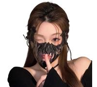 Qsvbeeqj Halloween Scheletro Maschera Mezza Viso Teschio Halloween Cosplay Costume Spaventoso Nue Mascherato Per Carnevale Partito Puntelli Spaventoso Nue