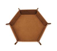 Qsvbeeqj Hexagon - Vassoio pieghevole a forma di cubo, in pelle PU, con supporto in velluto, portatile