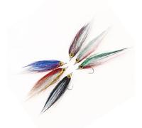 Qsvbeeqj Ice Dub Minnow Fly Lures Set di 6 esche realistiche per pesca al salmone, accessorio per la pesca in seta