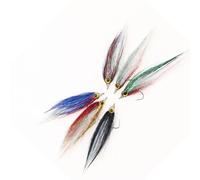Qsvbeeqj Ice Dub Minnow Fly Lures Set di 6 esche realistiche per pesca al salmone, accessorio per la pesca in seta