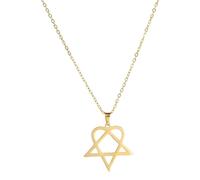 Qsvbeeqj Irregolare Cinque Pizzo Collana Stella In Acciaio Inox Oro Placcato Pendente Geometrico Per Le Donne Giornaliero Gioielli Anti Turner Collana In Acciaio Inox, Taglia unica, come descritto