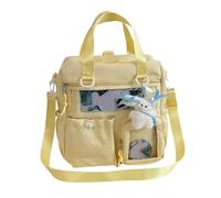 Qsvbeeqj Itabag Zaino Borsa Borsa a tracolla trasparente Borsa a tracolla trasparente Borsa per la scuola Daypack a 3 vie Zaino con grande capacità per donne e ragazze, giallo., Add pendant