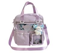 Qsvbeeqj Itabag Zaino Borsa Borsa a tracolla trasparente Borsa a tracolla trasparente Borsa per la scuola Daypack a 3 vie Zaino con grande capacità per donne e ragazze, a, Add pendant