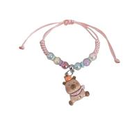 Qsvbeeqj Kids 'Macaron Bracciale Colorato con Cartoon Capybaras progetta materiali in plastica sicuri e un cinturino regolabile Ottimo regalo