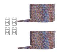 Qsvbeeqj Lacci per scarpe scintillanti metallici elastici non legati con chiusura in metallo nascosta per sport corsa scarpe casual adulti bambini lacci metallici scarpe, Colore perla, Taglia unica