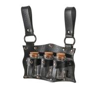 Qsvbeeqj Medievale Goffrato Alchimisti In Pelle Similpelle Cintura Retro Stregoneria Medievale Per Steampunks Cosplay Costumi Fantasy Gioco Di Ruolo Attrezzature, Nero , Taglia unica