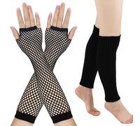Qsvbeeqj Moda Scaldamusco+guanti Set Alta Elastico Halloween Donna Galateo Mezza Finger Guanti Vedere Attraverso Guanti Vitello Calze Per Le Donne Vitello Calze Donne Sopra Il Per Gli Uomini, Nero