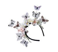 [Qsvbeeqj] Panca per capelli a farfalla floreale con filo flessibile, ideale per feste in giardino o eventi in vetro per la vita