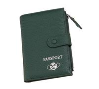 Qsvbeeqj Passaporti leggeri copre le trame di monete con spazio sufficiente per le donne e la carta degli uomini e il deposito di contanti La valigetta organizzata, verde