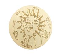 Qsvbeeqj Pendolo di divinazione del bordo di legno per il sole luna energia scolpisce bordo ornamenti metafisici ornamenti metafisici