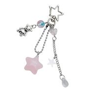 Qsvbeeqj Portachiavi con ciondolo a forma di perla e orso, decorazione creativa per le donne colorata