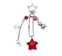 Qsvbeeqj Portachiavi con ciondolo a forma di perla e orso, decorazione creativa per le donne colorata