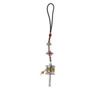 Qsvbeeqj Portachiavi vintage tibetano con ruota di preghiera tibetana e buddismo tibetano, gioielli per i membri della famiglia, un portachiavi, C, Taglia unica