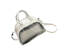Qsvbeeqj Pratica borsa a tracolla in poliuretano, diverse opzioni di trasporto, spaziosa decorazione interna, borsa Satchel per lavoro PUSS MULTI FUNZIONAL Messenger Bag, bianco