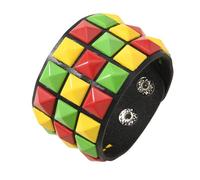 Qsvbeeqj Punk in pelle con borchie quadrate design regolabile per gli amori comodo uso quotidiano angolo rotondo, Misura unica, come descritto