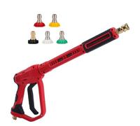 Qsvbeeqj Rondella di ricambio per cannoni con asta di prolunga, regolazione dell'asta con 5 punte di ugello, maniglia di cancellazione della pressione per auto più pulita