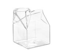 Qsvbeeqj Scatola di latte a forma di tazze di vetro Creme Brocca Tazza da caffè Semplice Studenti Bottiglia per la colazione Tazza Bicchieri Bicchieri Trasparente Lavabile in lavastoviglie Contenitore