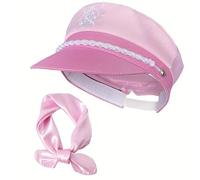 Qsvbeeqj Set di 2 cappelli da capitano con sciarpa di seta, per addio al nubilato, feste di nozze, celebrazione marina, vela, feste in costume, moda