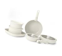 Qsvbeeqj Set di pentole antiaderenti professionali con manico intercambiabile in alluminio per soffriggere grigliare e friggere Set di pentole ergonomiche