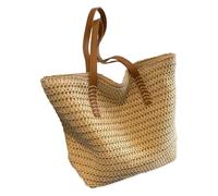 Qsvbeeqj Spaziosa Borsa di Paglia Ergonomica Borsa A Tracolla Pratica Borsa Da Ufficio Con Tracolla Comoda E Borse Organizzative Grande Capacità, beige.