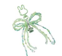 Qsvbeeqj Star/Cats Paws Portachiavi per le donne Borsa a mano Modes Charm Perline Keychain Accessori Regalo di San Valentino Portachiavi per auto Dolce Star/Gatti Zampe Perle Archi Portachiavi, verde