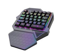 Qsvbeeqj Tastiera da gioco a una mano piccola tastiera da gioco ergonomica LED 35 tasti Controller di gioco portatile per PC Accessori Desktop Tastiera da gioco a mano