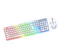 Qsvbeeqj Tastiera da gioco con cavo a LED variopinta Combo 104 tasti tastiere programmabili meccaniche per ufficio e gioco Combo