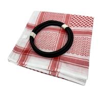 Qsvbeeqj Tradizionale Shemagh Sciarpa Arabo Scialle Per Adulti Musulmani Antipolvere Arabo Headwrap Casual Desert Sciarpa Fascia Traspirante, Fascia e Reda, Taglia unica