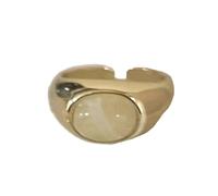 Qsvbeeqj Vintage ambra color pietra naturale anelli regolabili eleganti anelli aperti gioielli per le donne alla moda