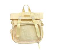 Qsvbeeqj Zaino Di Grande Capacità Trasparente Borsa Della Scuola Daypack Spalla Crossbody Borsa Casual Zaino Notebook Borsa Borsa Borsa a Tracolla, giallo.