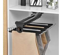 QSVPWNCBN Porta Pantaloni Estraibile salvaspazio con 11 Bracci, grucce per Jeans con Ammortizzatore, Organizer per Abiti Resistente, carico Massimo 33 libbre, 17,95 x 13,6 Pollici (Nero)