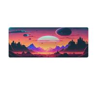 QSYFNBZL Tappetino per mouse esteso che esplora un mondo lontano, tappetino per tastiera del computer, 30x80 cm, tappetino per scrivania con tastiera per ufficio e giochi, base in gomma antiscivolo