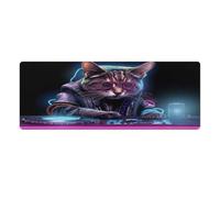 QSYFNBZL Tappetino per mouse grande con gatti che suonano dischi base in gomma antiscivolo impermeabile e antimacchia adatto per PC MacBook laptop 30x80cm