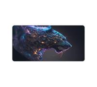 QSYFNBZL Tappetino per mouse grande Gmaing Panther 30x60cm Tappetino per tastiera e scrivania Bordi cuciti Superficie liscia per controllo della velocità Base antiscivolo
