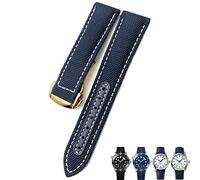 QSYJCCXD 19 mm da 20 mm in nylon orologio in nylon cinghia blu nera schieramento in pelle di orologi per orologio per omega at150 Aqua Terra Seamaster Tissot