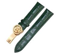QSYJCCXD 19mm 20mm 21mm 22 mm cinghia di orologio in pelle reale ， per Aquanaut pp 5167A Cowhide Watchband Butterfly Buckle