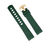 QSYJCCXD 20 millimetri Curvo Fine Qualità FKM Fluoro Gomma Della Vigilanza Band Per Omega Strap New Seamaster 300 Diving Cinturino Bracciali Pin Fibbia, 20MM