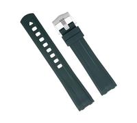 QSYJCCXD 20 millimetri Curvo Fine Qualità FKM Fluoro Gomma Della Vigilanza Band Per Omega Strap New Seamaster 300 Diving Cinturino Bracciali Pin Fibbia, 20MM