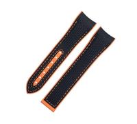 QSYJCCXD 21 mm per omega 600 cinghia da orologio morbido fkm fluororubber nylon texture watch in gomma piena fibbia piega per 43,5 mm