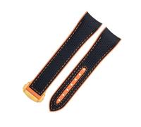 QSYJCCXD 21 mm per omega seamaster 600 cinghia orologio morbido fkm fluororubber nylon texture watch in gomma piena fibbia piega per 43,5 mm