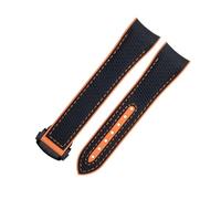 QSYJCCXD 21 mm per omega seamaster 600 cinghia orologio morbido fkm fluororubber nylon texture watch in gomma piena fibbia piega per 43,5 mm