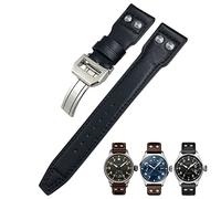 QSYJCCXD 21mm vera pelle di guardia in pelle per iwc grande orologio pilota Mark 18 sputfire top pistola hamilton cowhide soft watch cinghia