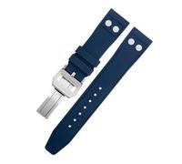QSYJCCXD 22 mm 21 mm Nature Fluororber FKM in gomma FKM con fascia d'oro del rivetto , per il pilota Big Mark Portugieser IWC Big Portugieser.