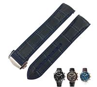 QSYJCCXD 22mm 20 mm Bande di orologi per la pelle di mucca per omega Seamaster 300 Speedmaster de Ville Watch cinghia per uomo Fibbia del punto bracciale