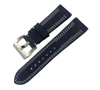 QSYJCCXD 26 mm 24 mm cinghia di orologio in tela di nylon ad alta densità per peinerai pam00984 00985 luminor 1950 tessuto sommergibile in tessuto nero di guardia blu braccialetti