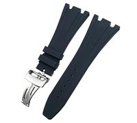 QSYJCCXD 27mm 28 mm Canda di guardia in gomma fluida per Audemars Ap Piguet Royal Oak Offshore Soft FKM Silicone Orologio Bracciale da uomo